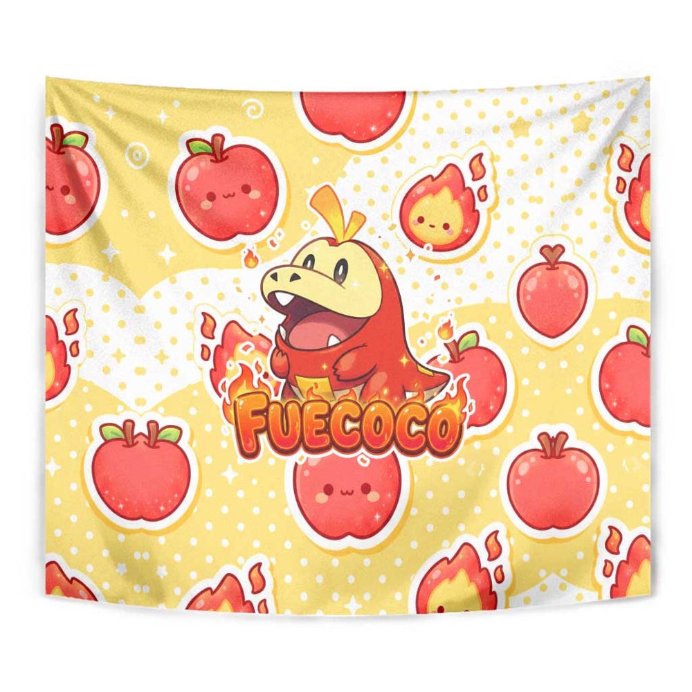 Fuecoco Tapestry Kawaii Apple Flame Pop Art TS04 Fuecoco Tapestry Kawaii Apple Flame Pop Art TS04