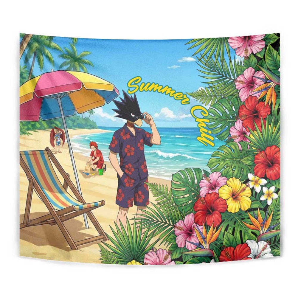 Fumikage Tokoyami Summer Chill Tumbler With Handle Tropical Anime Beach Mood TS04 Fumikage Tokoyami Summer Chill Tumbler With Handle Tropical Anime Beach Mood TS04