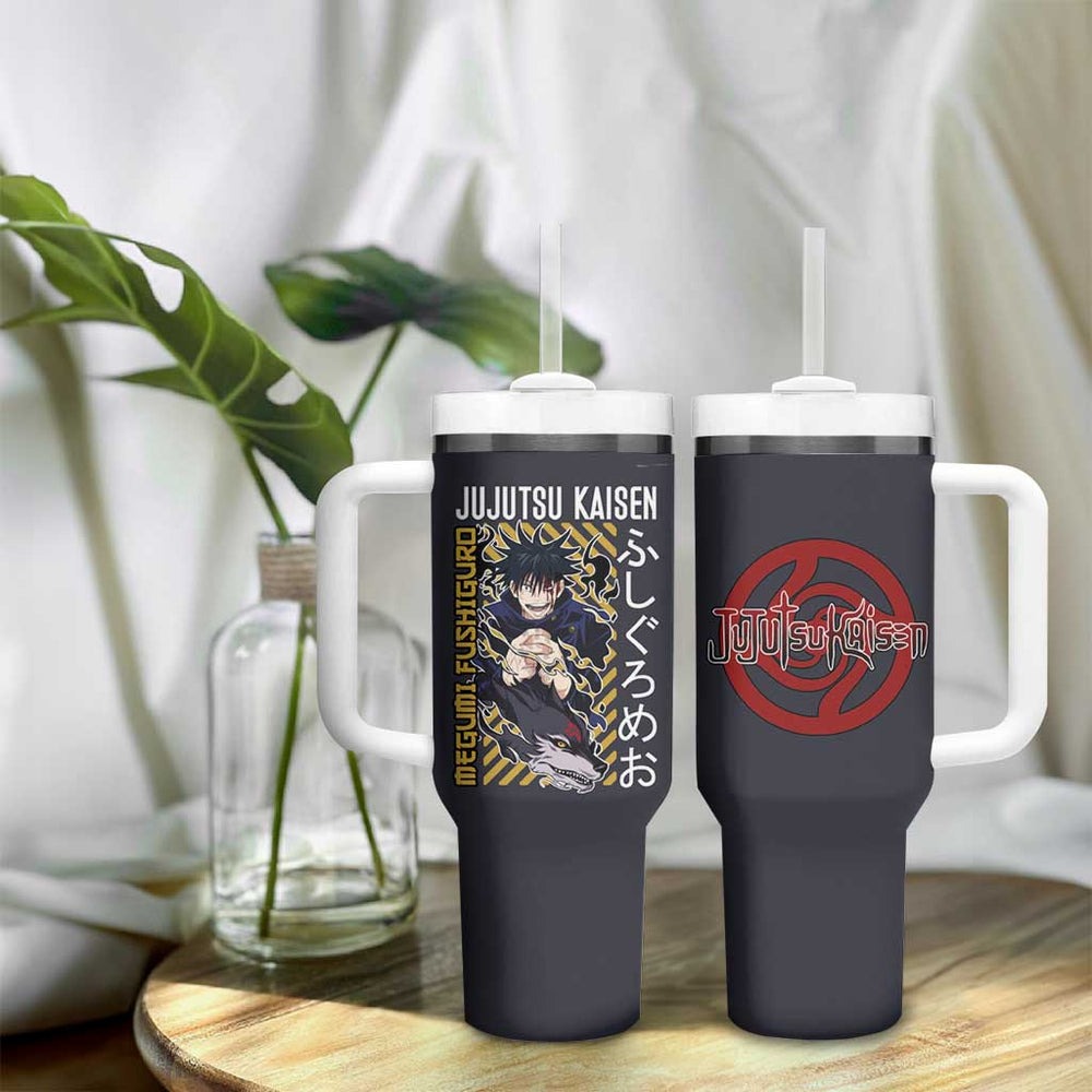 Fushiguro Megumi Jujutsu Kaisen Tumbler With Handle Anime Style TS04 Fushiguro Megumi Jujutsu Kaisen Tumbler With Handle Anime Style TS04