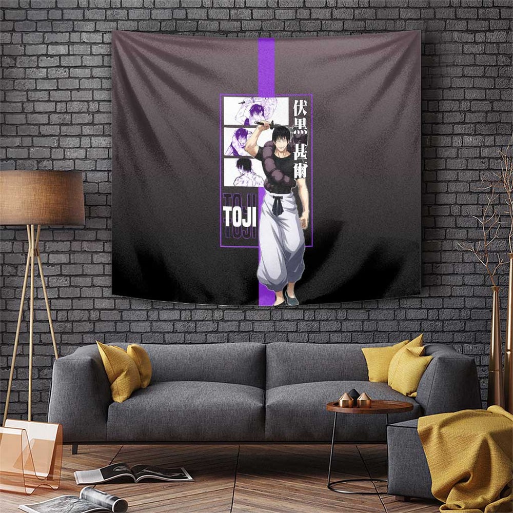 Fushiguro Toji from Jujutsu Kaisen Tumbler With Handle with Purple and Black Background and Multiple Poses Design TS04
