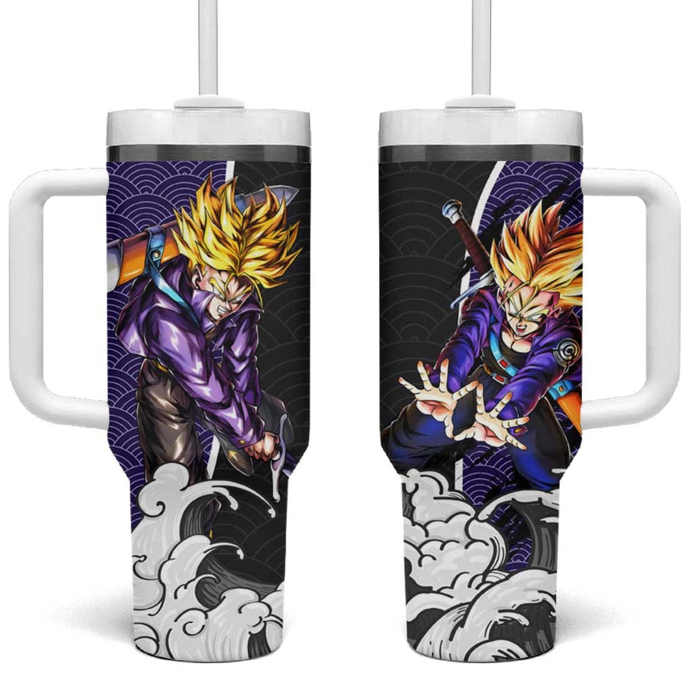 Future Trunks Japanese Kanagawa - Dragon Ball Tumbler With Handle Anime Japan Style TS04 Future Trunks Japanese Kanagawa - Dragon Ball Tumbler With Handle Anime Japan Style TS04