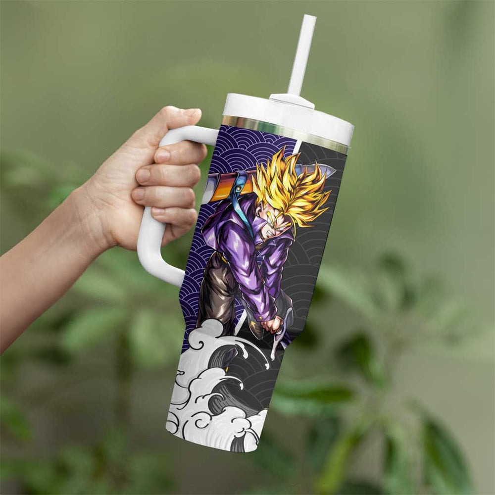 Future Trunks Japanese Kanagawa - Dragon Ball Tumbler With Handle Anime Japan Style TS04 Future Trunks Japanese Kanagawa - Dragon Ball Tumbler With Handle Anime Japan Style TS04