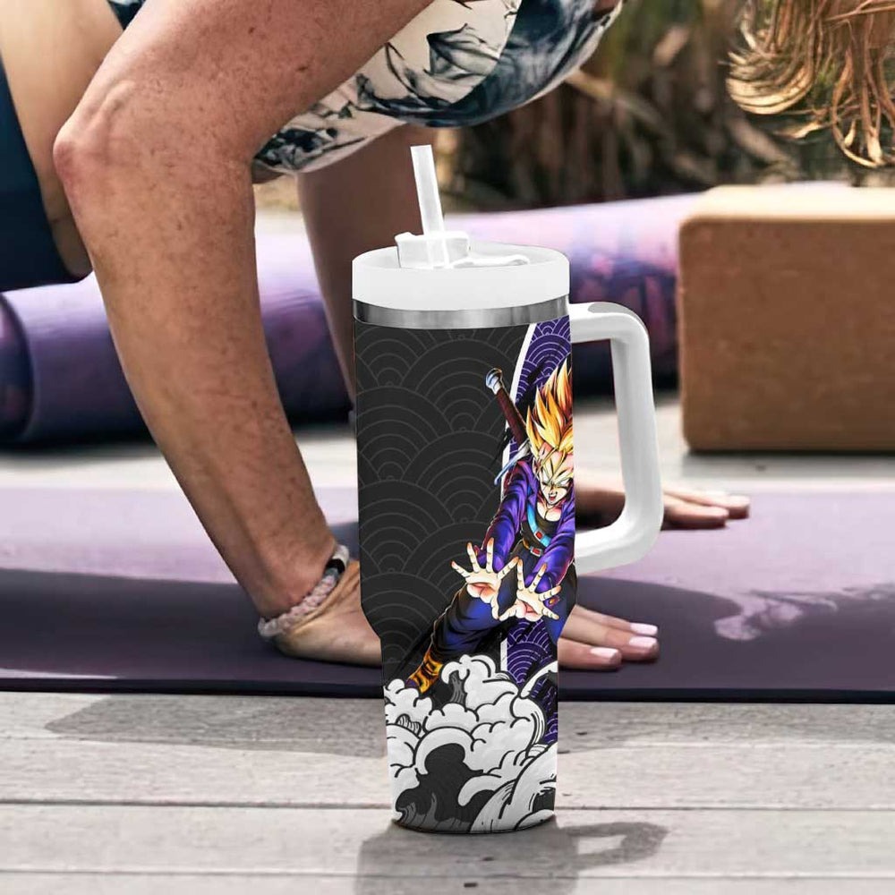 Future Trunks Japanese Kanagawa - Dragon Ball Tumbler With Handle Anime Japan Style TS04 Future Trunks Japanese Kanagawa - Dragon Ball Tumbler With Handle Anime Japan Style TS04