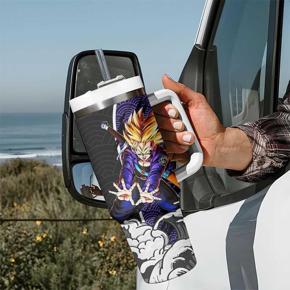 Future Trunks Japanese Kanagawa - Dragon Ball Tumbler With Handle Anime Japan Style TS04 Future Trunks Japanese Kanagawa - Dragon Ball Tumbler With Handle Anime Japan Style TS04