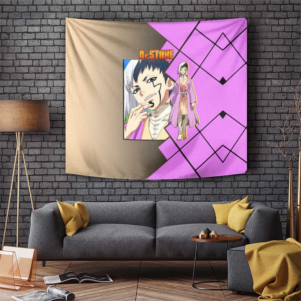 Gen Asagiri Dr. Stone Tapestry with Mind Reading Pose and Clever Strategy Design TS04 Gen Asagiri Dr. Stone Tapestry with Mind Reading Pose and Clever Strategy Design TS04