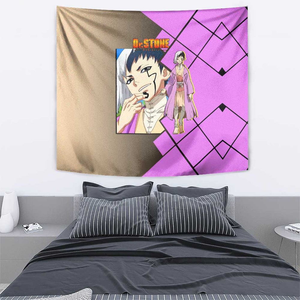 Gen Asagiri Dr. Stone Tapestry with Mind Reading Pose and Clever Strategy Design TS04 Gen Asagiri Dr. Stone Tapestry with Mind Reading Pose and Clever Strategy Design TS04