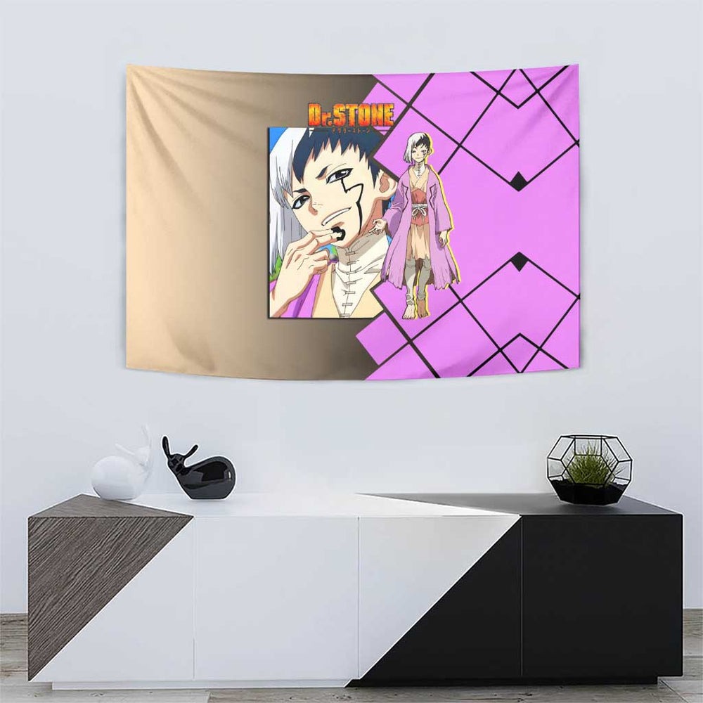 Gen Asagiri Dr. Stone Tapestry with Mind Reading Pose and Clever Strategy Design TS04 Gen Asagiri Dr. Stone Tapestry with Mind Reading Pose and Clever Strategy Design TS04