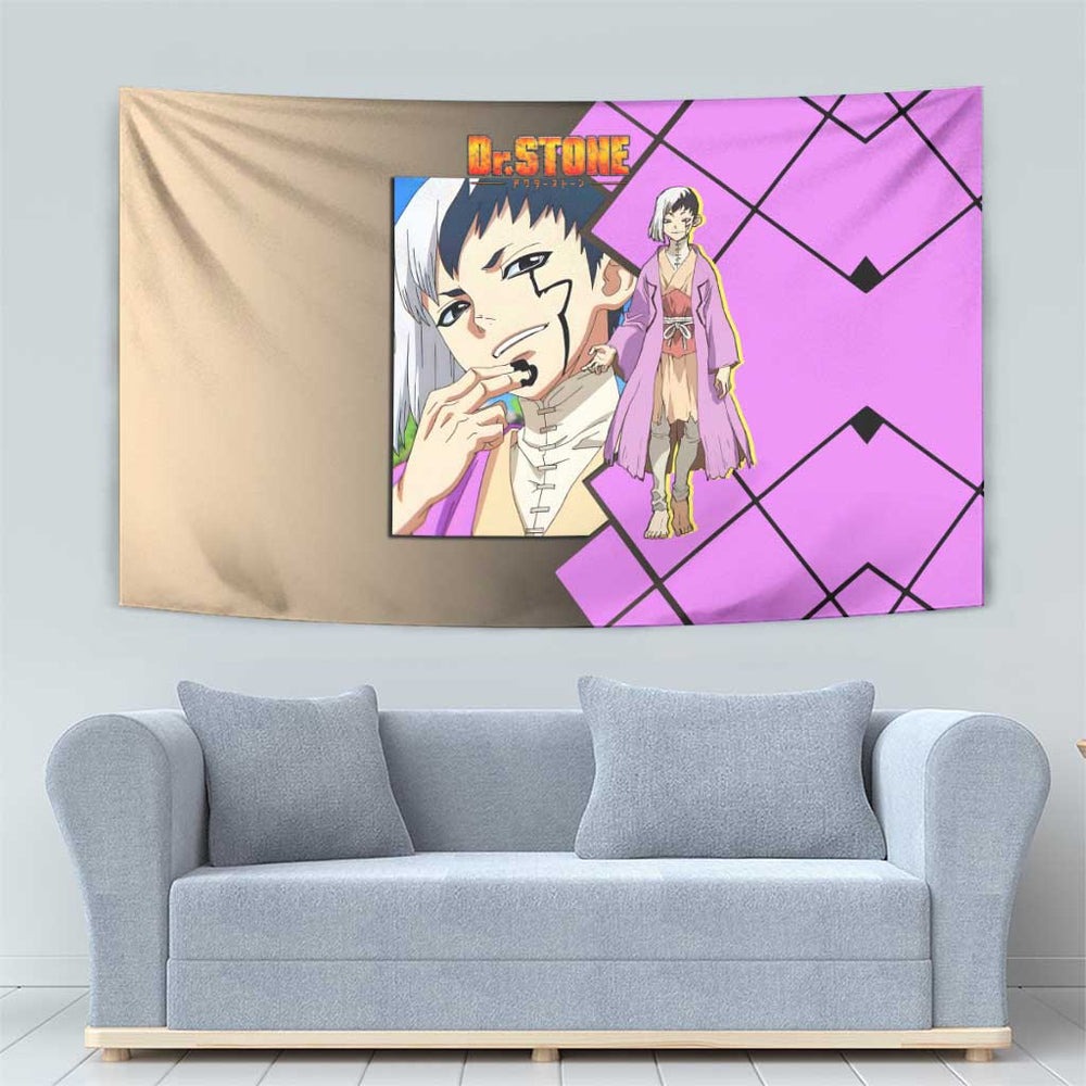 Gen Asagiri Dr. Stone Tapestry with Mind Reading Pose and Clever Strategy Design TS04 Gen Asagiri Dr. Stone Tapestry with Mind Reading Pose and Clever Strategy Design TS04