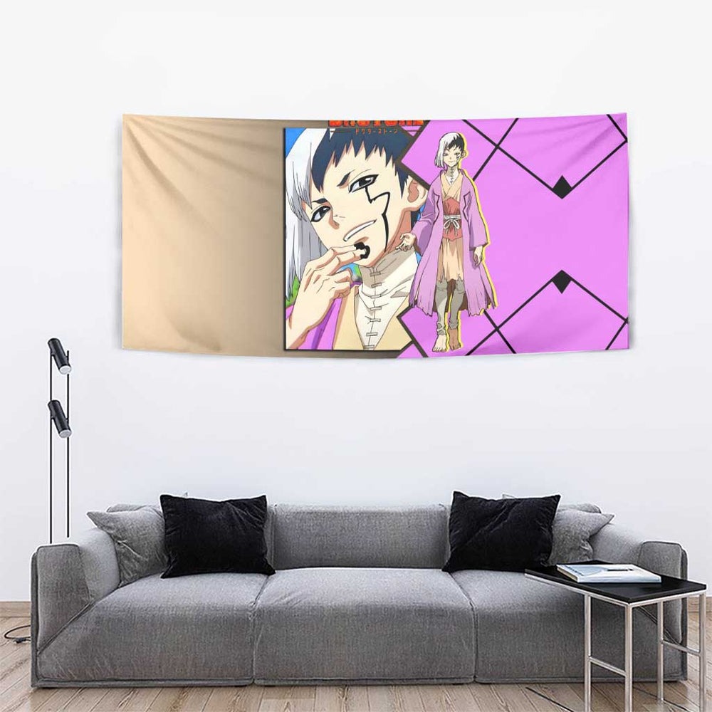 Gen Asagiri Dr. Stone Tapestry with Mind Reading Pose and Clever Strategy Design TS04 Gen Asagiri Dr. Stone Tapestry with Mind Reading Pose and Clever Strategy Design TS04