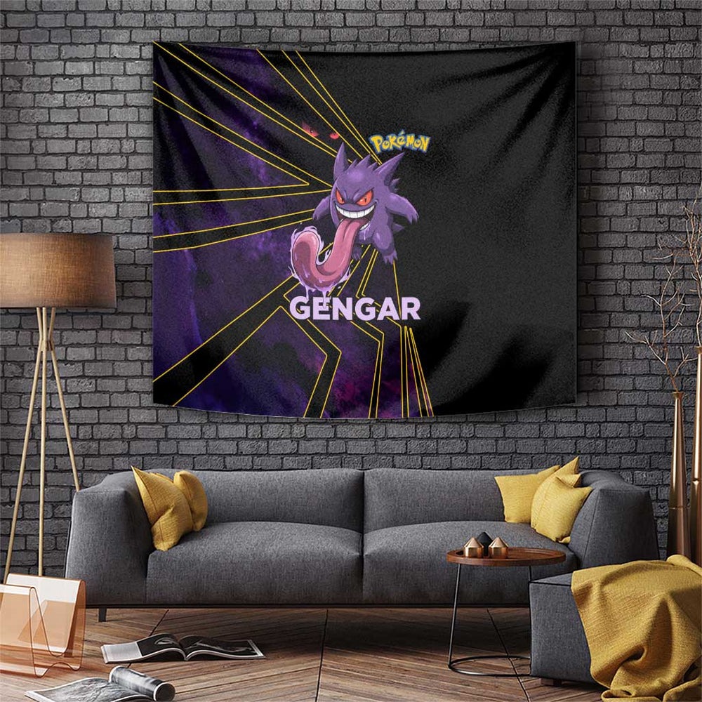 Gengar Poké Tapestry Neon Shadow Anime Glow Style TS04 Gengar Poké Tapestry Neon Shadow Anime Glow Style TS04