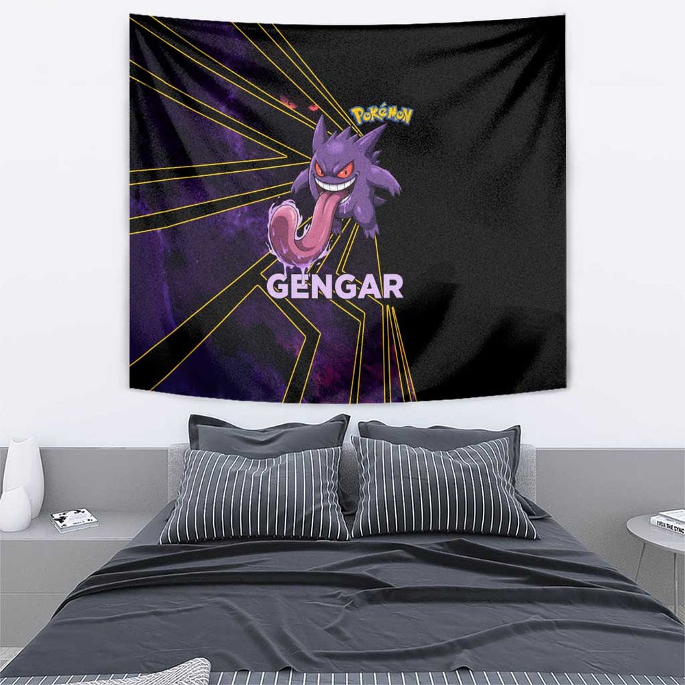 Gengar Poké Tapestry Neon Shadow Anime Glow Style TS04 Gengar Poké Tapestry Neon Shadow Anime Glow Style TS04
