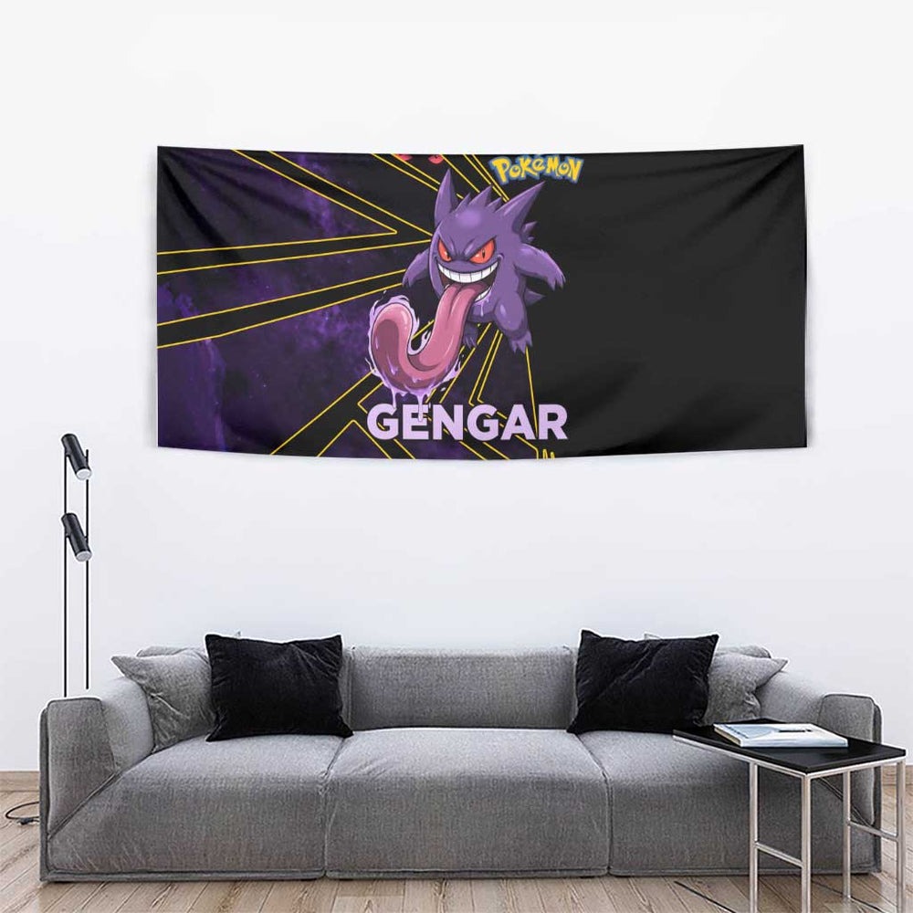 Gengar Poké Tapestry Neon Shadow Anime Glow Style TS04 Gengar Poké Tapestry Neon Shadow Anime Glow Style TS04