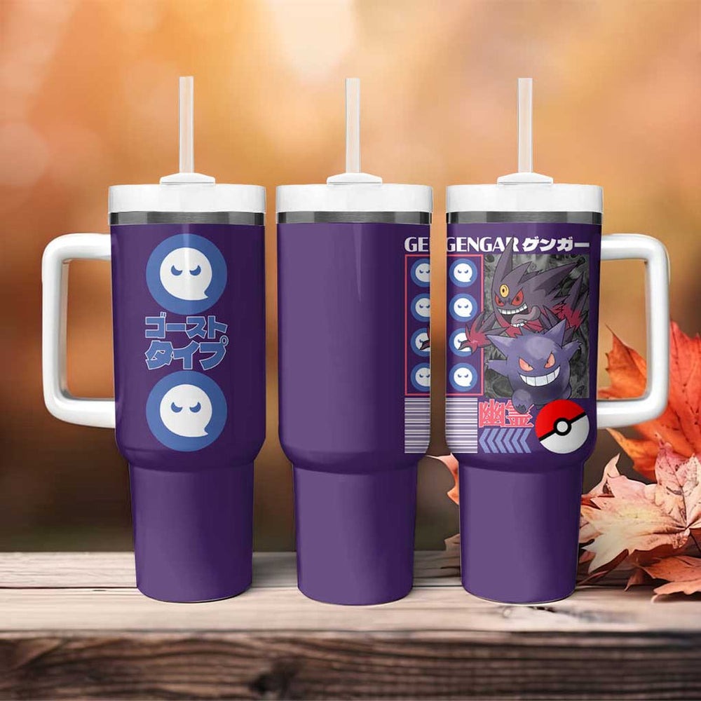 Gengar V3 Poke Tumbler With Handle Anime Style TS04 Gengar V3 Poke Tumbler With Handle Anime Style TS04