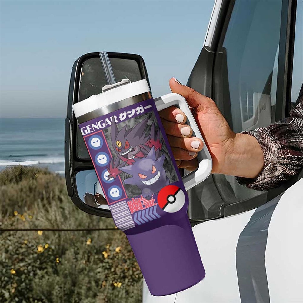 Gengar V3 Poke Tumbler With Handle Anime Style TS04 Gengar V3 Poke Tumbler With Handle Anime Style TS04