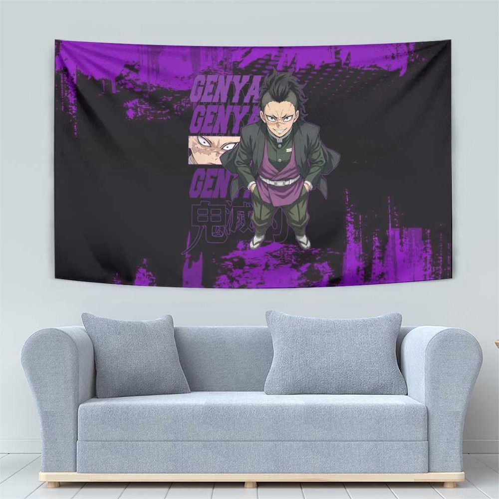 Genya Shinazugawa Demon Slayer Manga Panel Black and White Theme Tumbler With Handle with Purple Accents and Gun Action Pose TS04 Genya Shinazugawa Demon Slayer Manga Panel Black and White Theme Tumbler With Handle with Purple Accents and Gun Action Pose TS04
