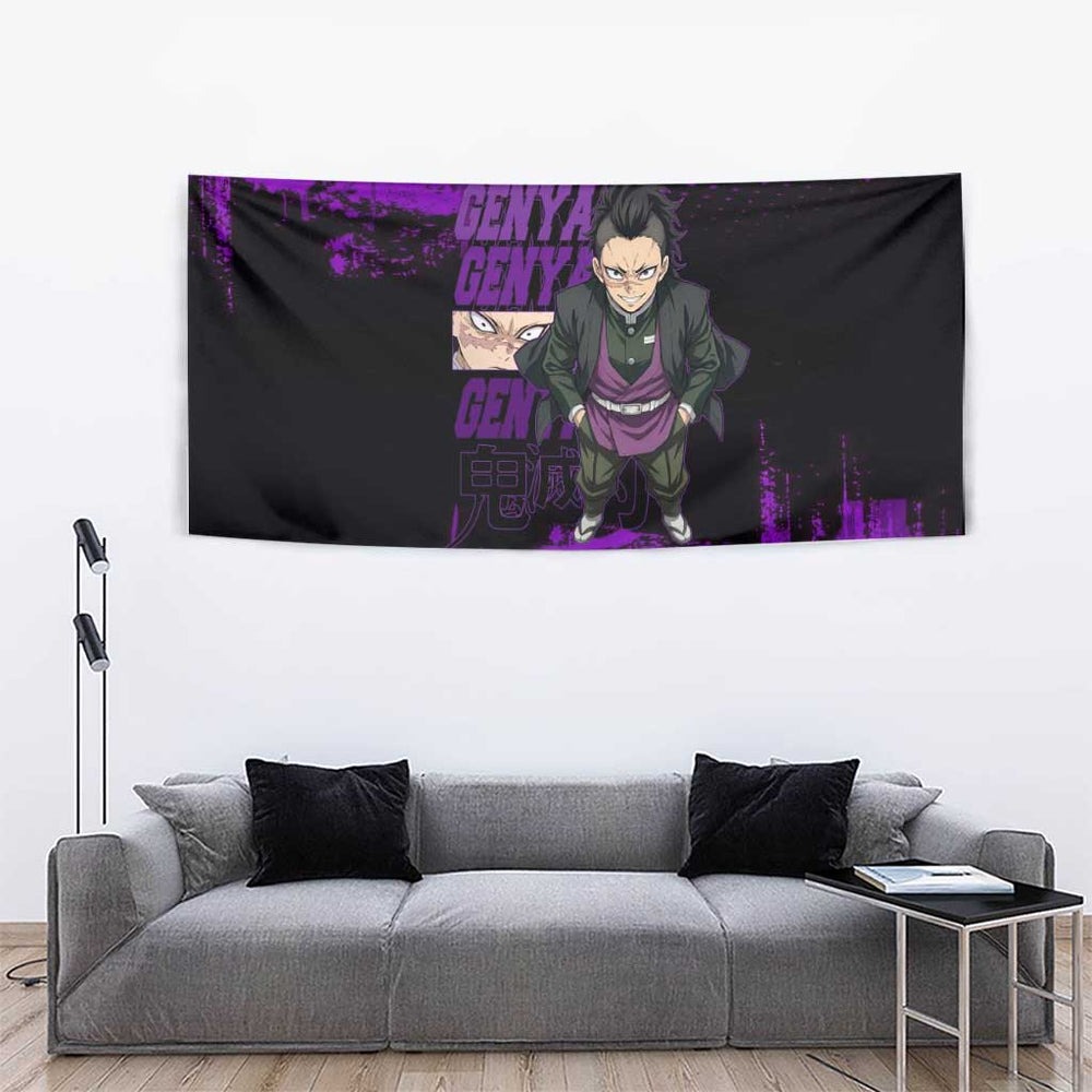 Genya Shinazugawa Demon Slayer Manga Panel Black and White Theme Tumbler With Handle with Purple Accents and Gun Action Pose TS04 Genya Shinazugawa Demon Slayer Manga Panel Black and White Theme Tumbler With Handle with Purple Accents and Gun Action Pose TS04