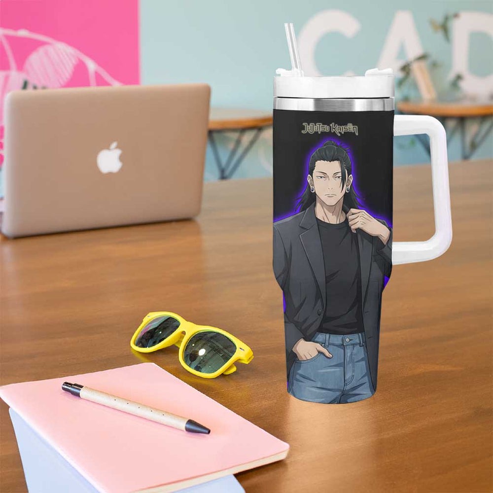 Geto Suguru Tumbler With Handle Jujutsu Kaisen Casual Suit Look TS04 Geto Suguru Tumbler With Handle Jujutsu Kaisen Casual Suit Look TS04