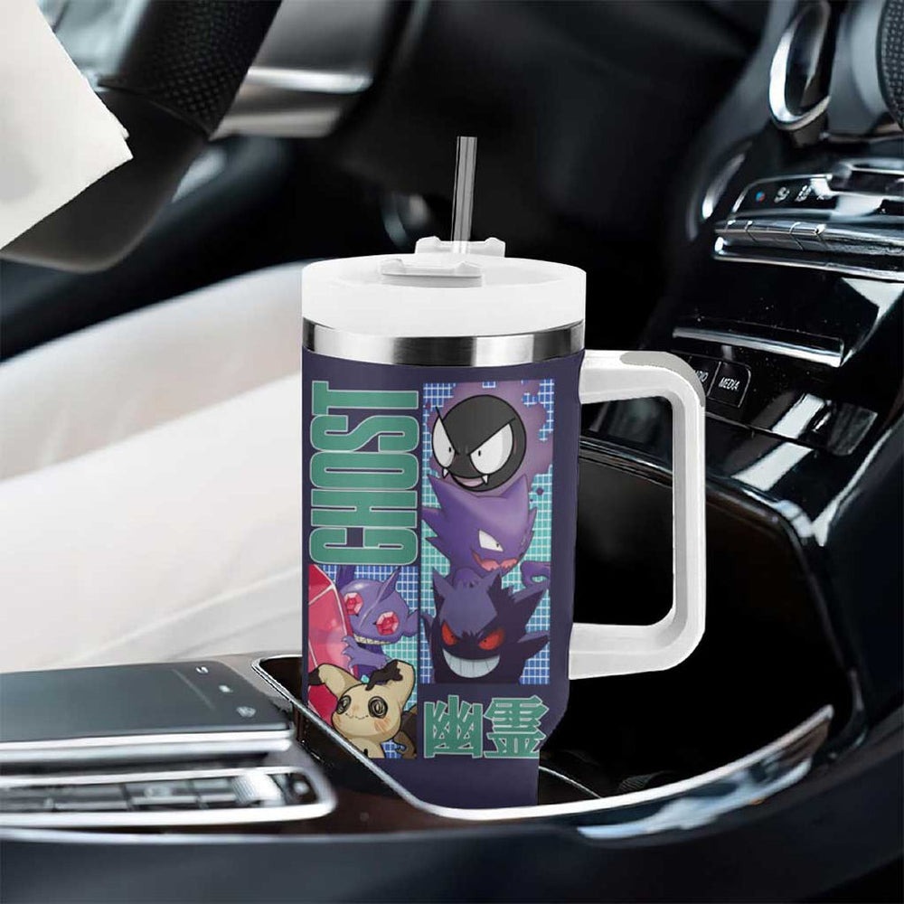 Ghost Type Poke Tumbler With Handle Anime Style TS04 Ghost Type Poke Tumbler With Handle Anime Style TS04