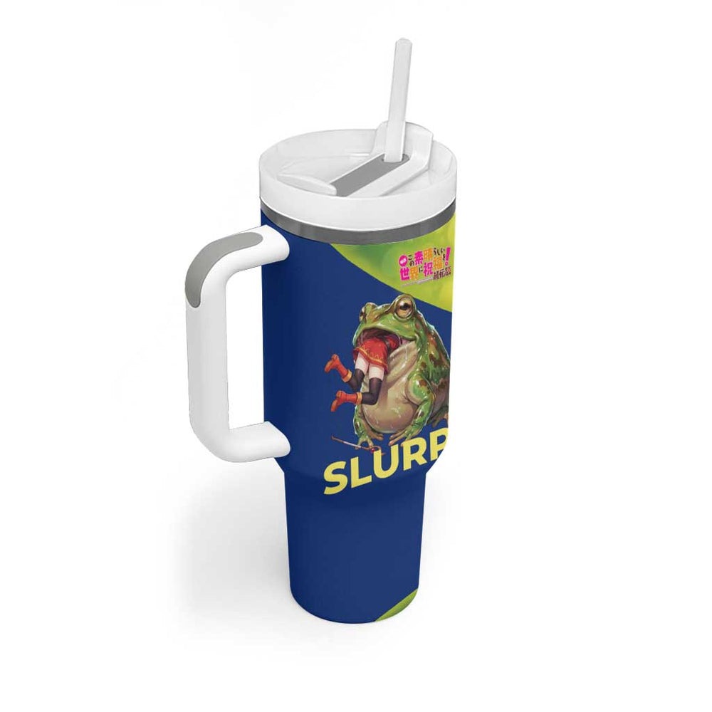 Giant Toad Encounter Tumbler With Handle Comedic Fantasy Creature Art Style TS04 Giant Toad Encounter Tumbler With Handle Comedic Fantasy Creature Art Style TS04