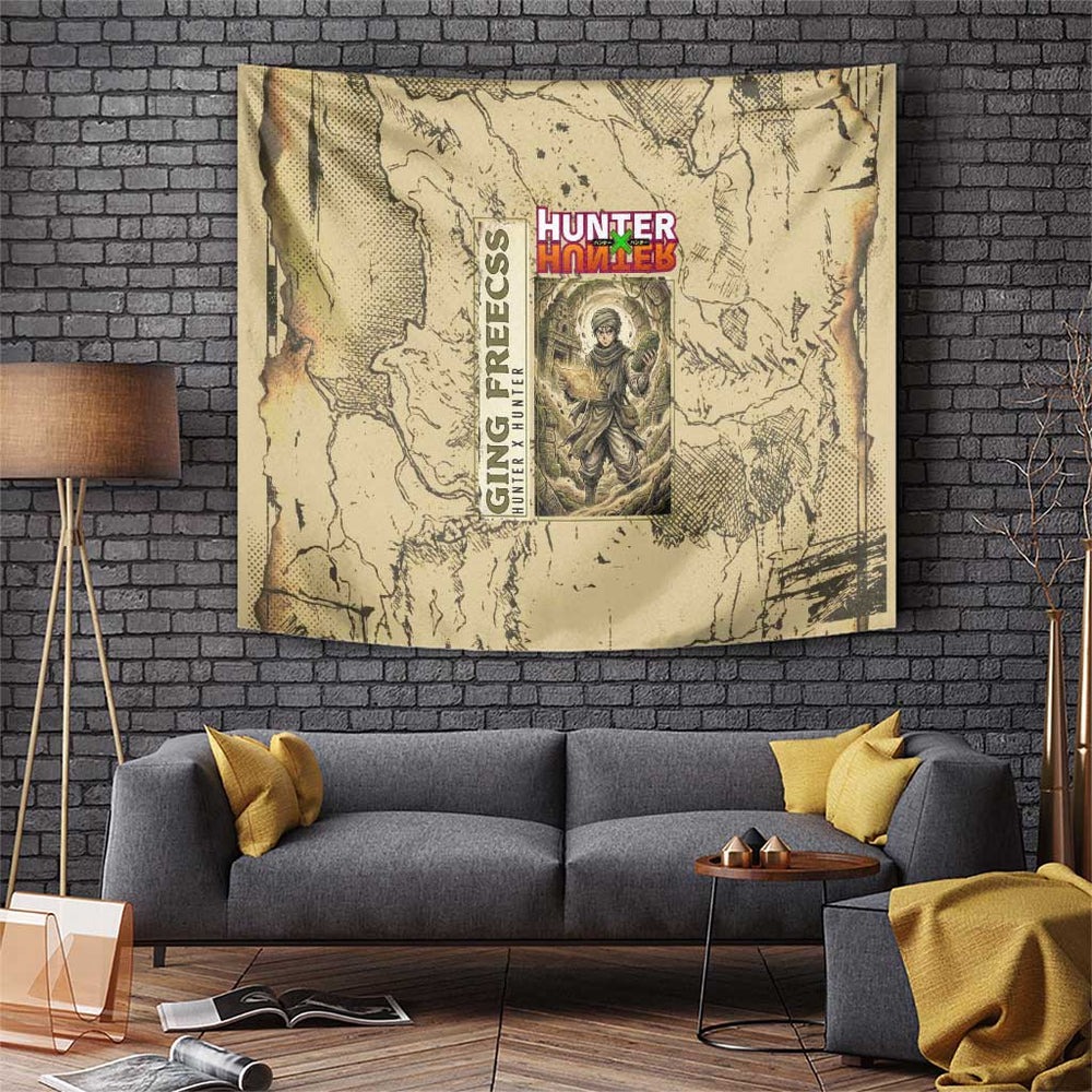 Ging Freecss Theme Desert Explorer Design Tumbler With Handle with Ancient Map Background and Adventure Card Artwork TS04