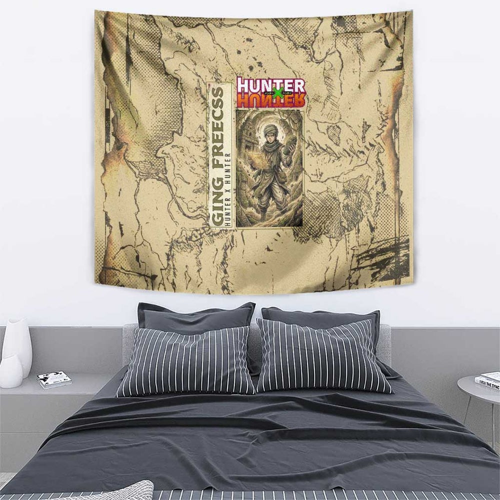 Ging Freecss Theme Desert Explorer Design Tumbler With Handle with Ancient Map Background and Adventure Card Artwork TS04