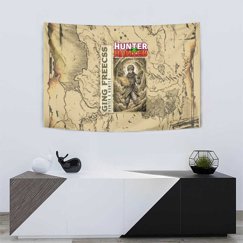 Ging Freecss Theme Desert Explorer Design Tumbler With Handle with Ancient Map Background and Adventure Card Artwork TS04