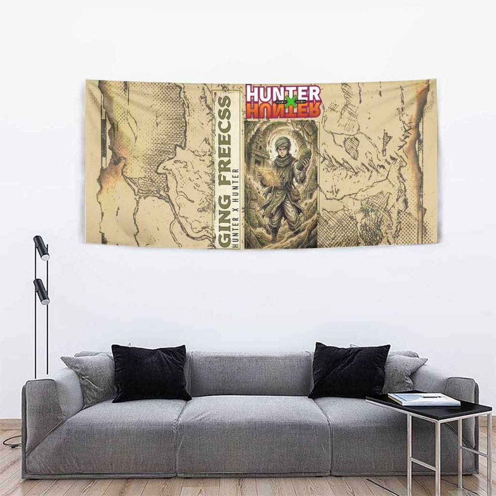 Ging Freecss Theme Desert Explorer Design Tumbler With Handle with Ancient Map Background and Adventure Card Artwork TS04