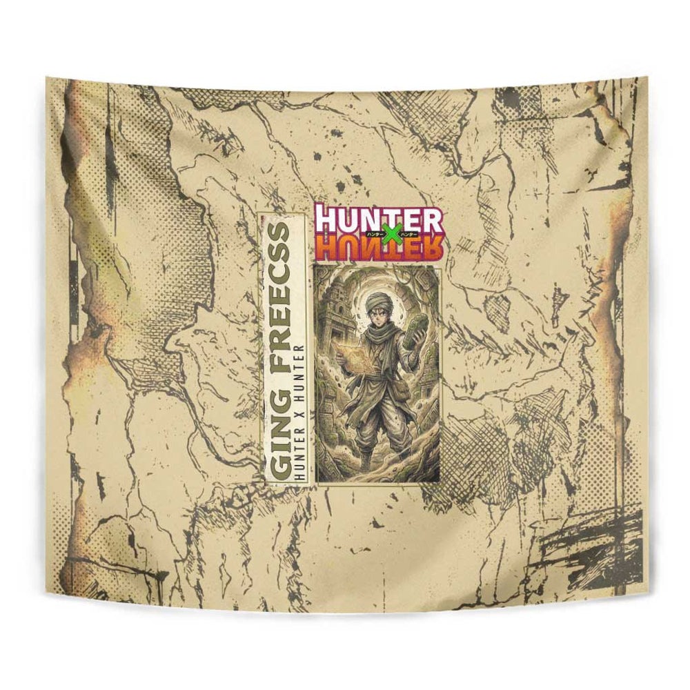 Ging Freecss Theme Desert Explorer Design Tumbler With Handle with Ancient Map Background and Adventure Card Artwork TS04