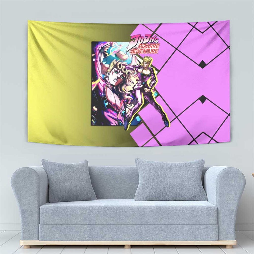 Giorno Giovanna JoJo's Bizarre Adventure Tumbler With Handle with Gold Experience Pose and Stylish Stand Design TS04 Giorno Giovanna JoJo's Bizarre Adventure Tumbler With Handle with Gold Experience Pose and Stylish Stand Design TS04