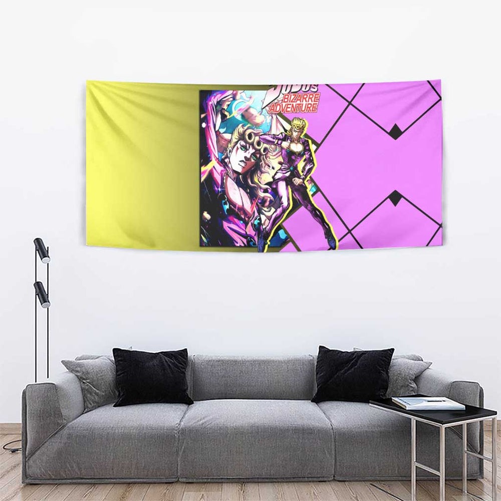 Giorno Giovanna JoJo's Bizarre Adventure Tumbler With Handle with Gold Experience Pose and Stylish Stand Design TS04 Giorno Giovanna JoJo's Bizarre Adventure Tumbler With Handle with Gold Experience Pose and Stylish Stand Design TS04