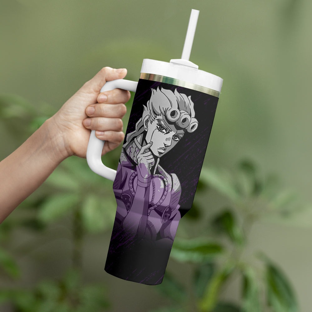 Giorno Giovanna Tumbler With Handle JJBAs TS04 Giorno Giovanna Tumbler With Handle JJBAs TS04