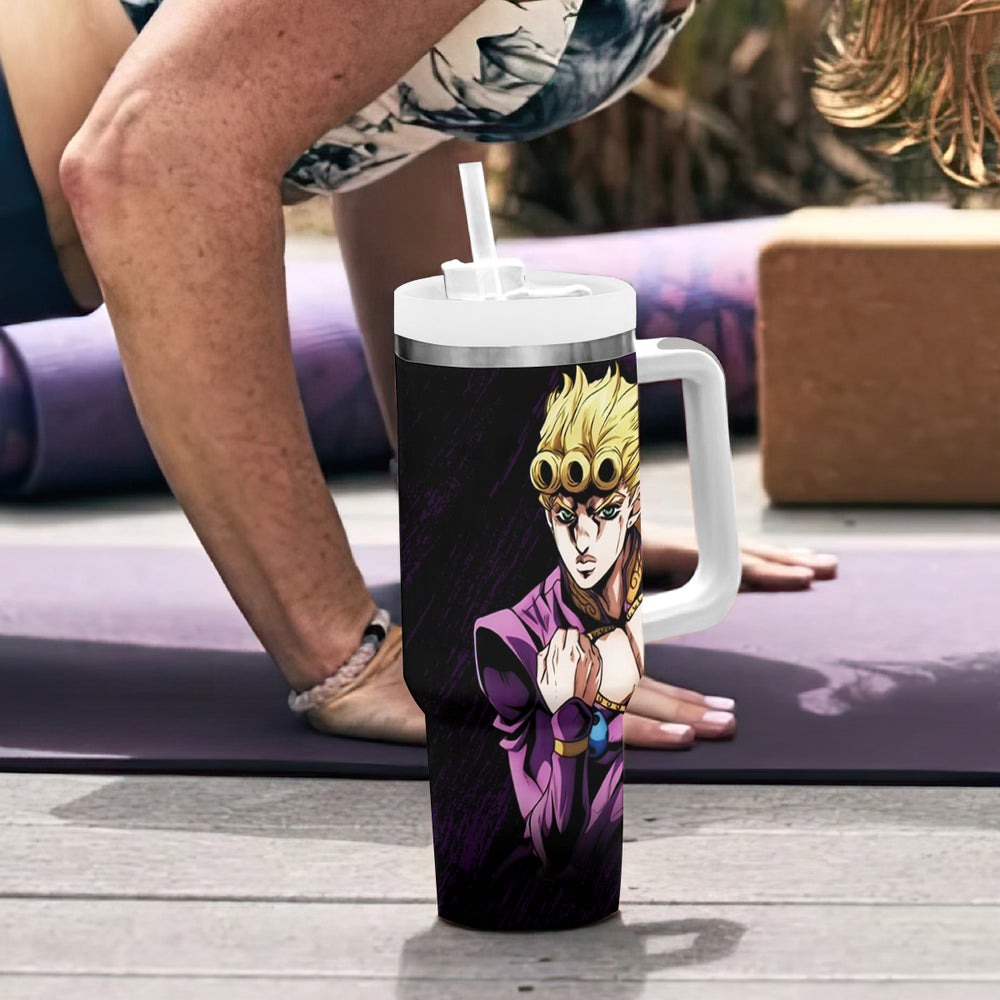 Giorno Giovanna Tumbler With Handle JJBAs TS04 Giorno Giovanna Tumbler With Handle JJBAs TS04