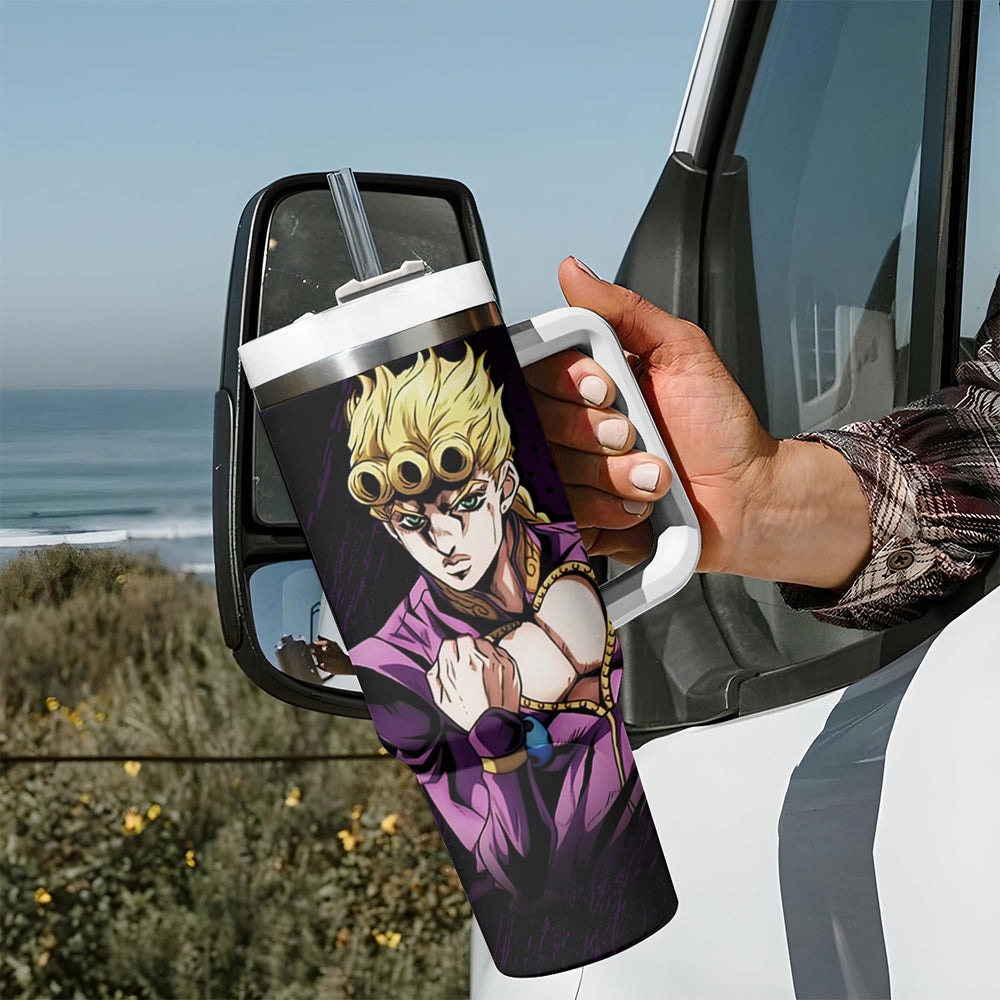 Giorno Giovanna Tumbler With Handle JJBAs TS04 Giorno Giovanna Tumbler With Handle JJBAs TS04