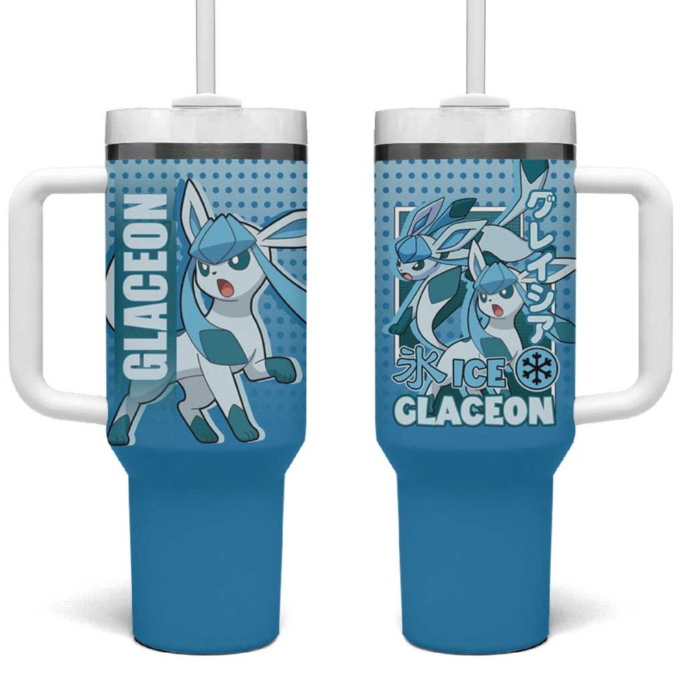 Glaceon from Poké Tumbler With Handle with Ice Type Ability and Elegant Pose Design TS04