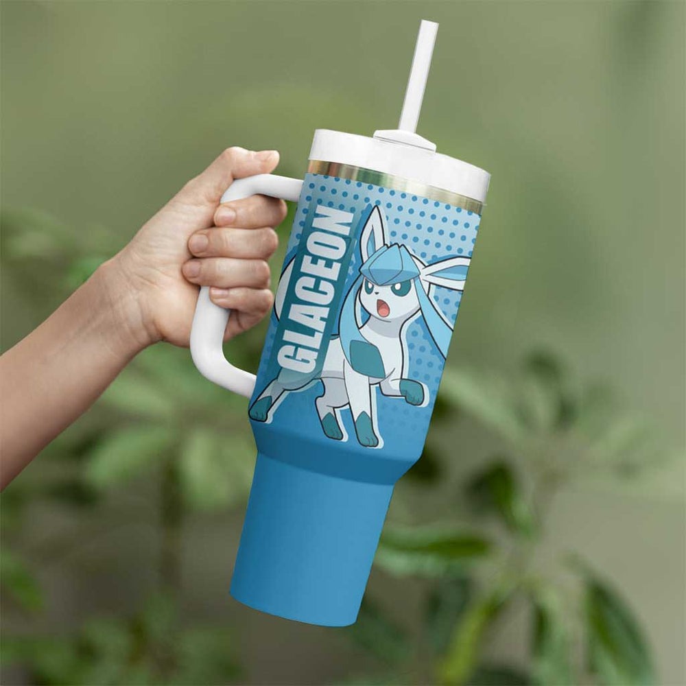 Glaceon from Poké Tumbler With Handle with Ice Type Ability and Elegant Pose Design TS04