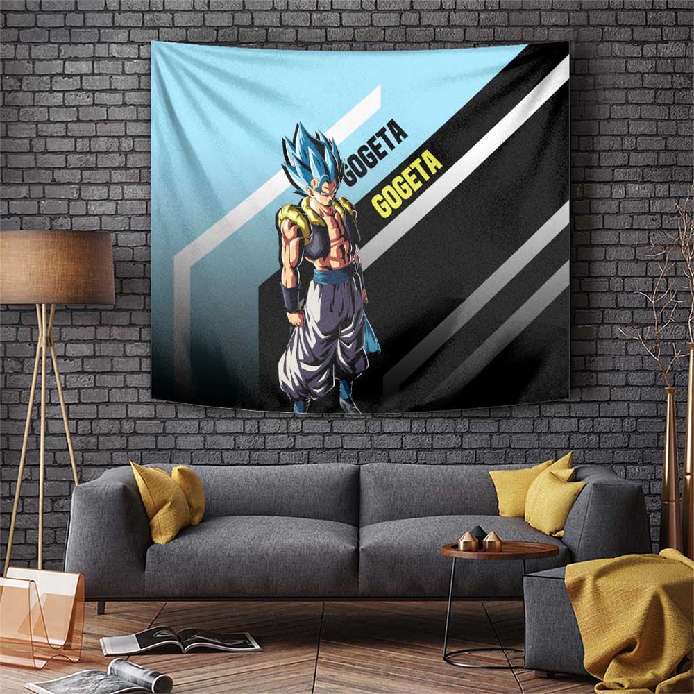 Gogeta Dragon Ball Tapestry with Fusion Aura and Dynamic Fighting Pose Design TS04 Gogeta Dragon Ball Tapestry with Fusion Aura and Dynamic Fighting Pose Design TS04