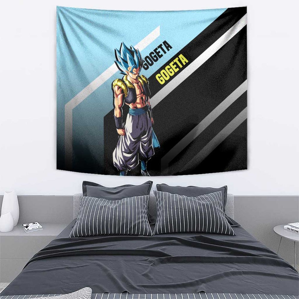 Gogeta Dragon Ball Tapestry with Fusion Aura and Dynamic Fighting Pose Design TS04 Gogeta Dragon Ball Tapestry with Fusion Aura and Dynamic Fighting Pose Design TS04