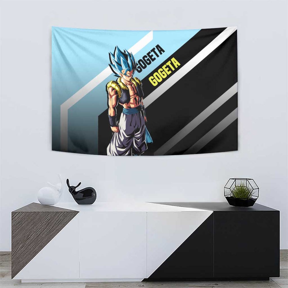 Gogeta Dragon Ball Tapestry with Fusion Aura and Dynamic Fighting Pose Design TS04 Gogeta Dragon Ball Tapestry with Fusion Aura and Dynamic Fighting Pose Design TS04