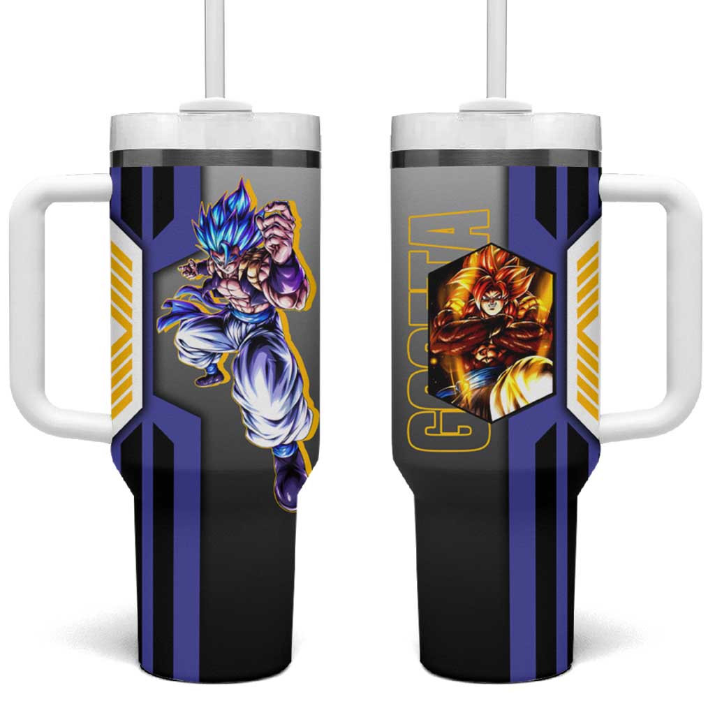 Gogeta from Dragon Ball Tumbler With Handle with Super Saiyan Blue Form and Action Pose Design TS04
