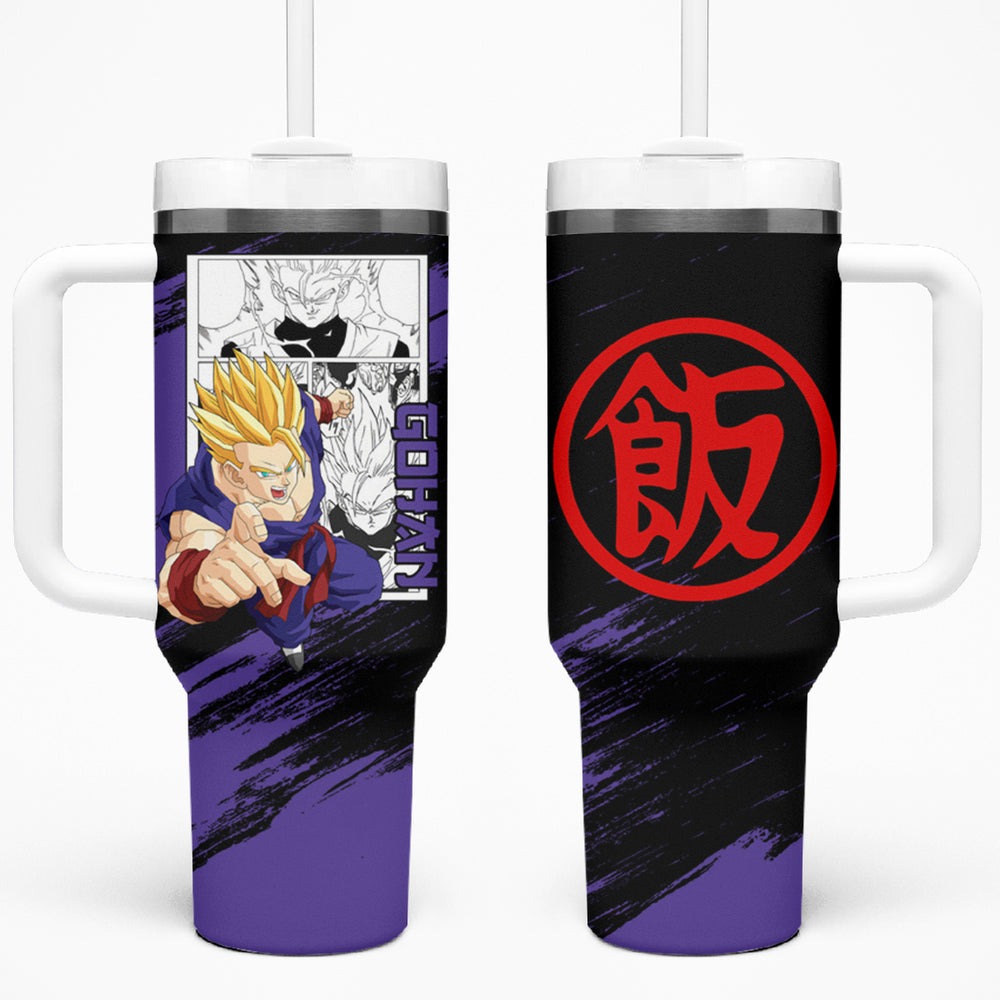 Gohan Adult SSJ2 Tumbler With Handle Dragon Ball Anime Mix M Gohan Adult SSJ2 Tumbler With Handle Dragon Ball Anime Mix M