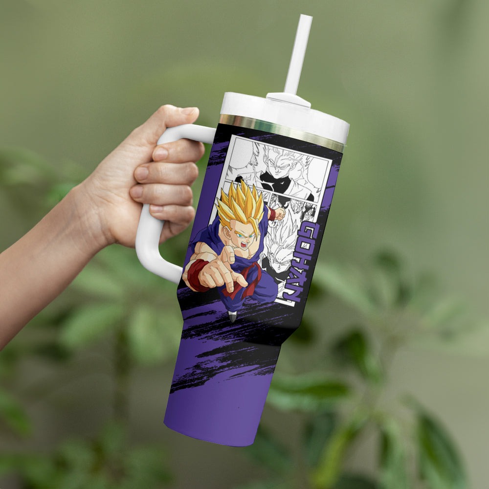 Gohan Adult SSJ2 Tumbler With Handle Dragon Ball Anime Mix M Gohan Adult SSJ2 Tumbler With Handle Dragon Ball Anime Mix M