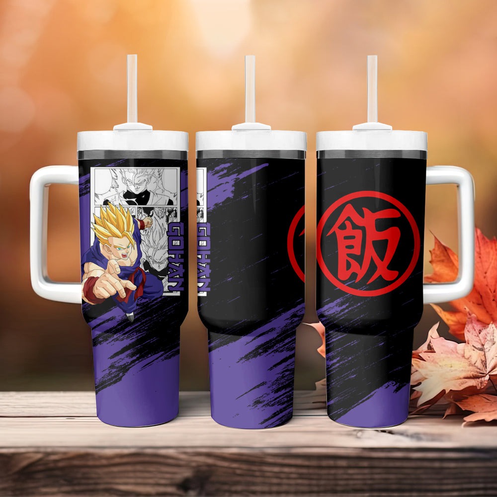Gohan Adult SSJ2 Tumbler With Handle Dragon Ball Anime Mix M Gohan Adult SSJ2 Tumbler With Handle Dragon Ball Anime Mix M