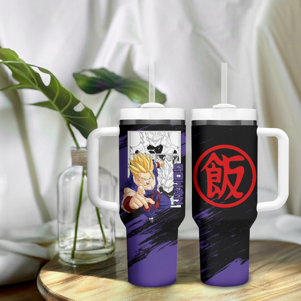 Gohan Adult SSJ2 Tumbler With Handle Dragon Ball Anime Mix M Gohan Adult SSJ2 Tumbler With Handle Dragon Ball Anime Mix M