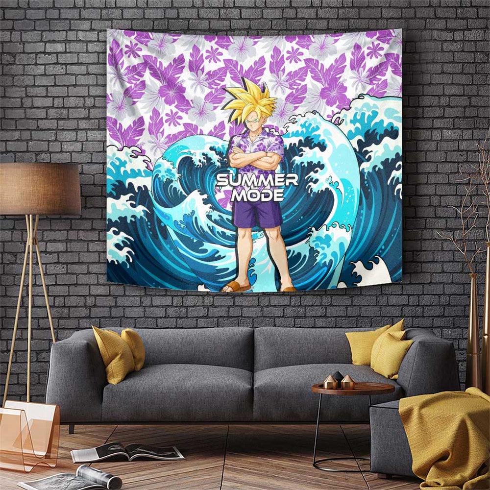 Gohan Dragon Ball Summer Theme Tumbler With Handle with Tropical Floral Shirt Shenron and Ocean Wave Background TS04 Gohan Dragon Ball Summer Theme Tumbler With Handle with Tropical Floral Shirt Shenron and Ocean Wave Background TS04
