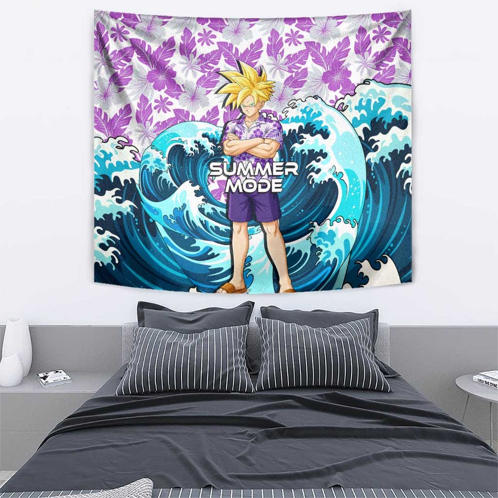 Gohan Dragon Ball Summer Theme Tumbler With Handle with Tropical Floral Shirt Shenron and Ocean Wave Background TS04 Gohan Dragon Ball Summer Theme Tumbler With Handle with Tropical Floral Shirt Shenron and Ocean Wave Background TS04