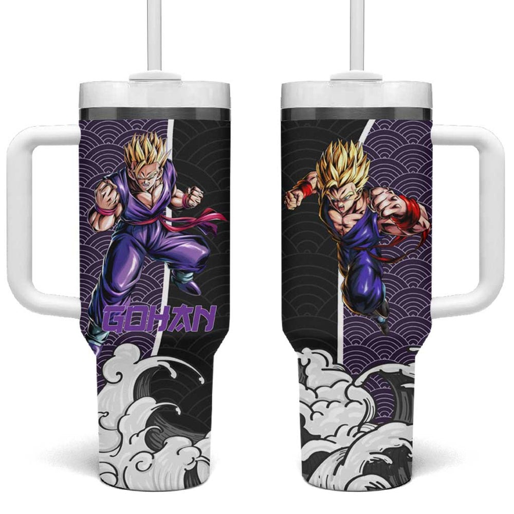 Gohan SSJ2 Japanese Kanagawa - Dragon Ball Tumbler With Handle Anime Japan Style TS04 Gohan SSJ2 Japanese Kanagawa - Dragon Ball Tumbler With Handle Anime Japan Style TS04