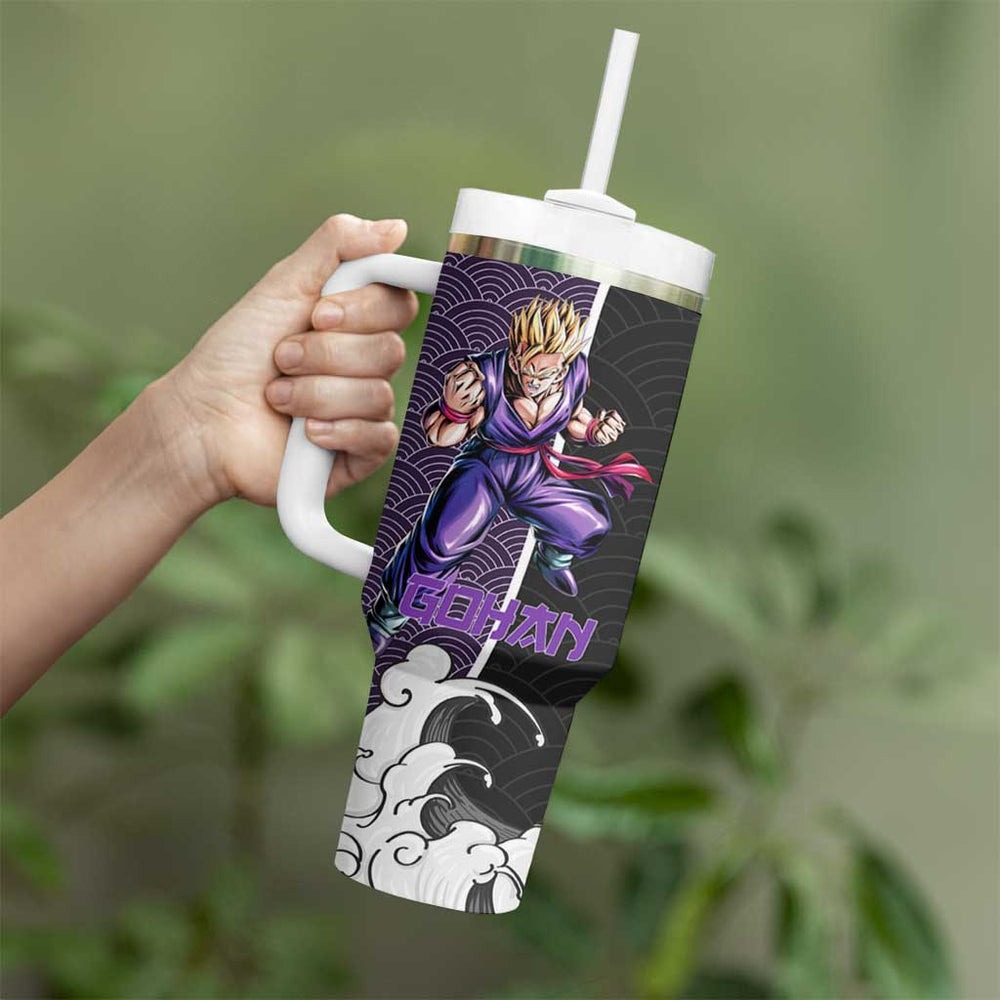 Gohan SSJ2 Japanese Kanagawa - Dragon Ball Tumbler With Handle Anime Japan Style TS04 Gohan SSJ2 Japanese Kanagawa - Dragon Ball Tumbler With Handle Anime Japan Style TS04