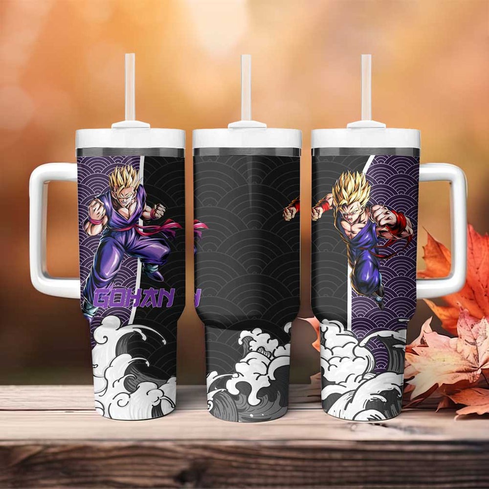 Gohan SSJ2 Japanese Kanagawa - Dragon Ball Tumbler With Handle Anime Japan Style TS04 Gohan SSJ2 Japanese Kanagawa - Dragon Ball Tumbler With Handle Anime Japan Style TS04