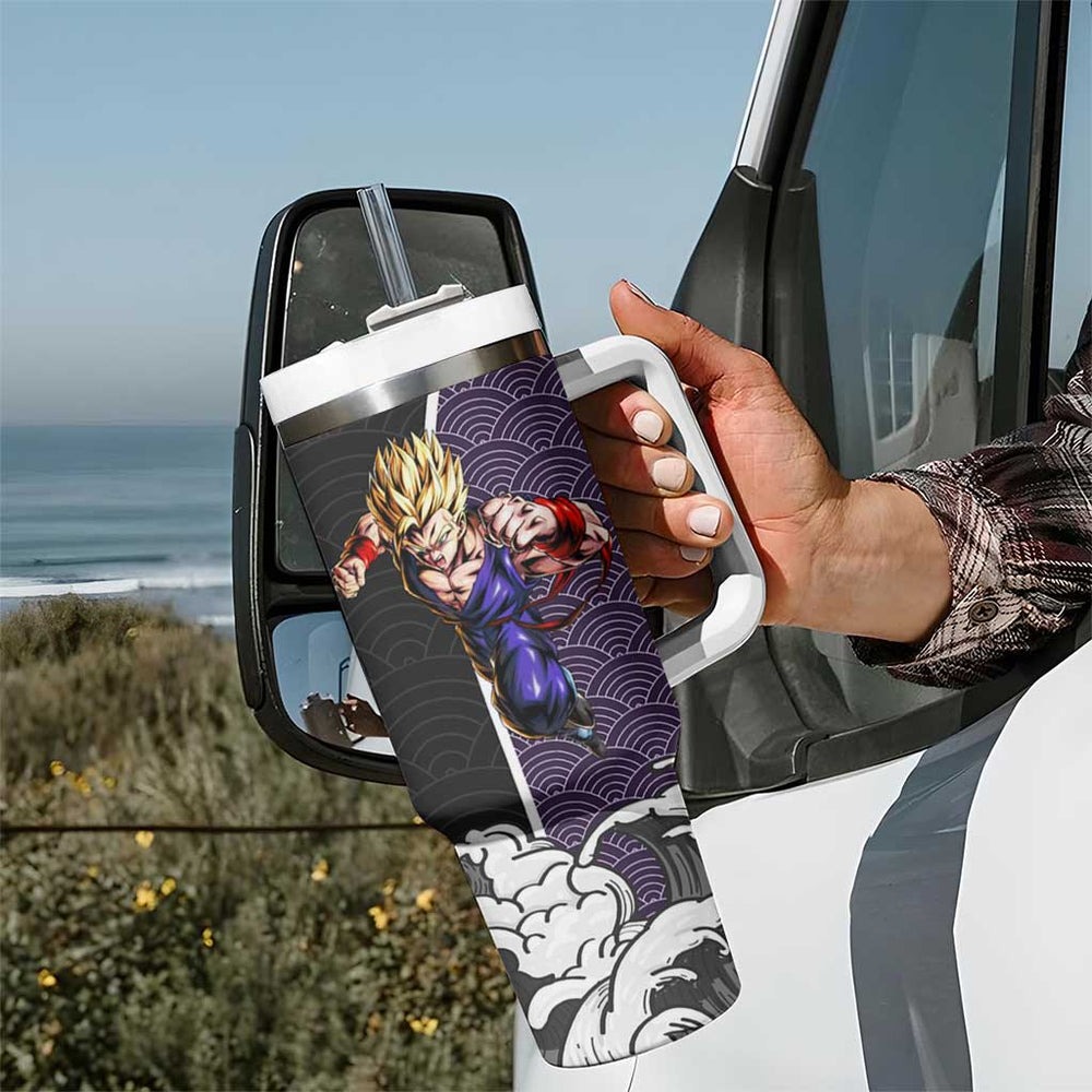 Gohan SSJ2 Japanese Kanagawa - Dragon Ball Tumbler With Handle Anime Japan Style TS04 Gohan SSJ2 Japanese Kanagawa - Dragon Ball Tumbler With Handle Anime Japan Style TS04