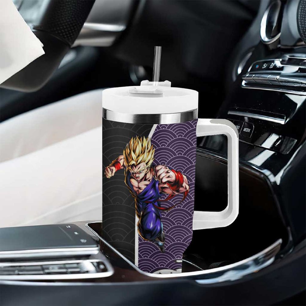 Gohan SSJ2 Japanese Kanagawa - Dragon Ball Tumbler With Handle Anime Japan Style TS04 Gohan SSJ2 Japanese Kanagawa - Dragon Ball Tumbler With Handle Anime Japan Style TS04